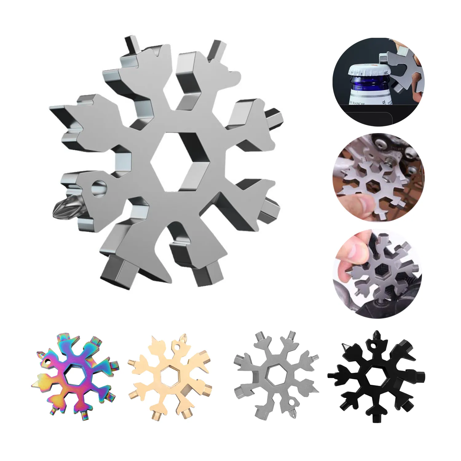 Saker 18-in-1 Snowflake Multi Tool Christmas Gift Keychain 3