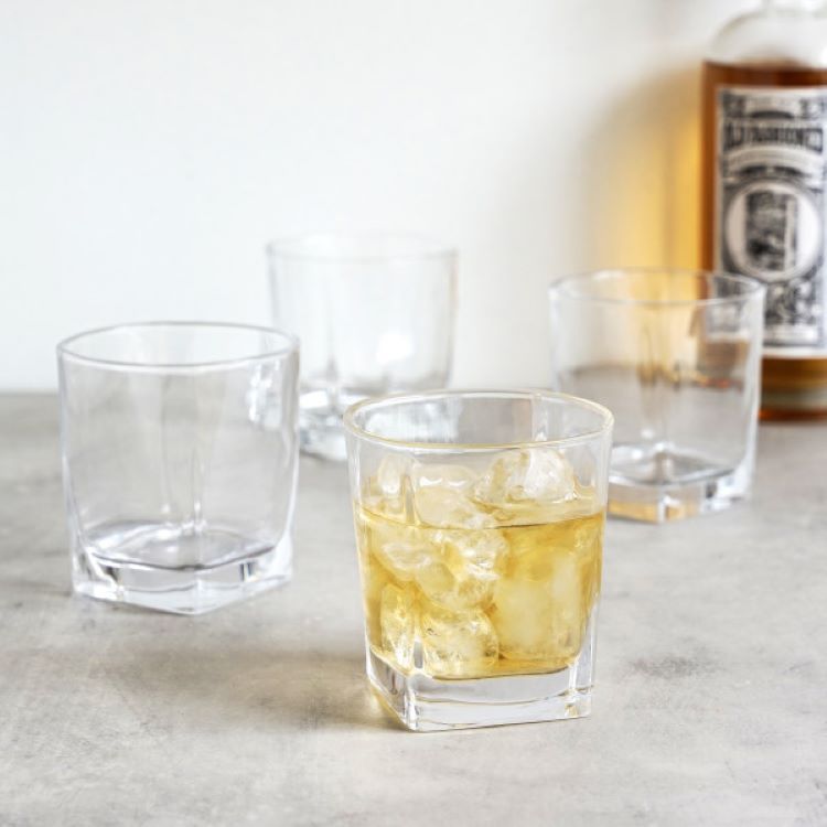 True® Square Rocks Glass, set of 4 7