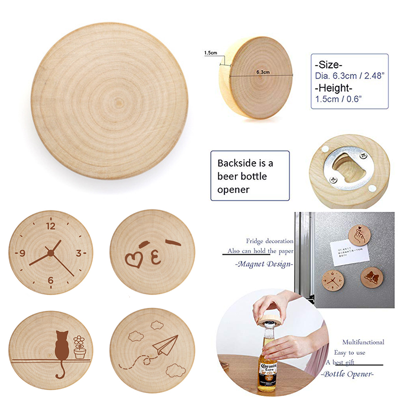 Wooden Fridge Magnet Bottle Opener 2