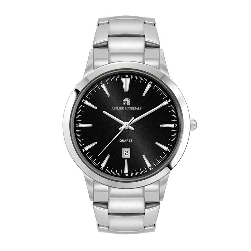 WC4074 43MM STEEL SILVER CASE, 3 HAND MVMT, BLACK DIAL, DTE DISPLAY, SILVER BRACELET, FLAT MINERAL CRYSTAL,