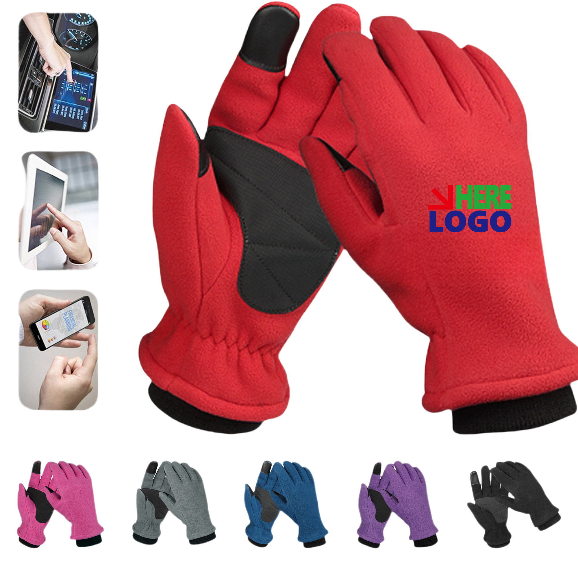 Autumn Winter Stay Warm Polar Fleece Gloves 3