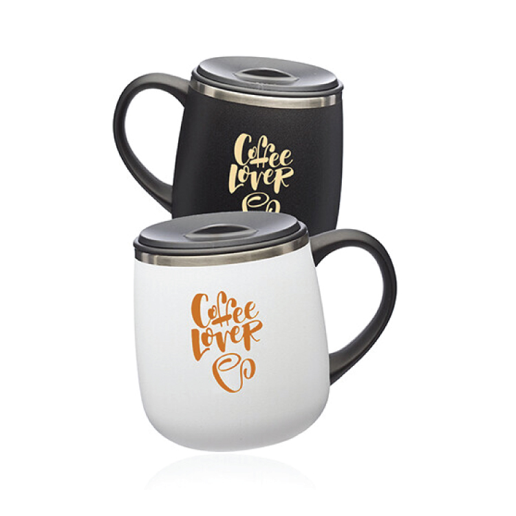 11 oz. Stainless Steel Coffee Mug with Lid 1