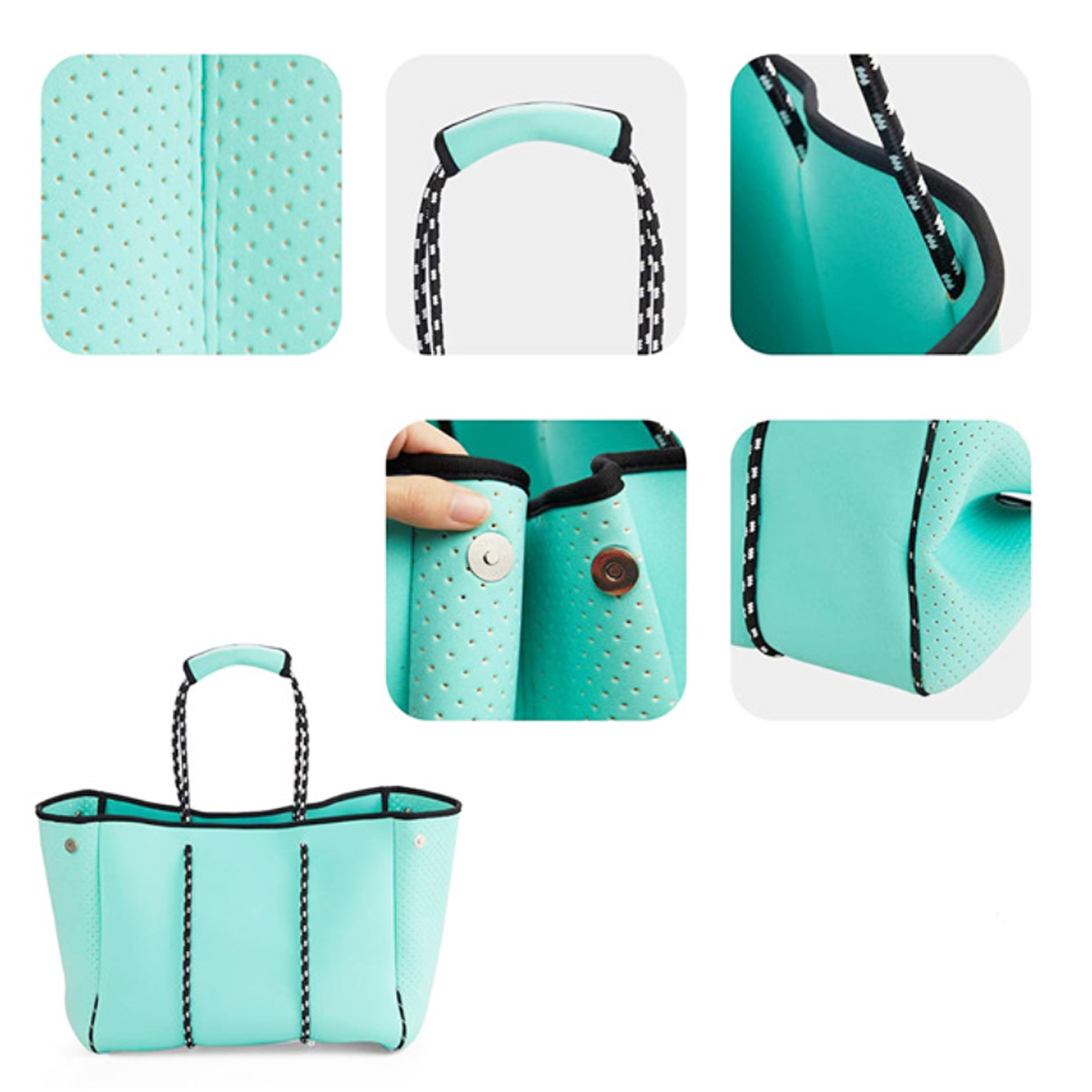 Neoprene Tote Bag with Rope Handles, custom tote bag with logo imprint 4