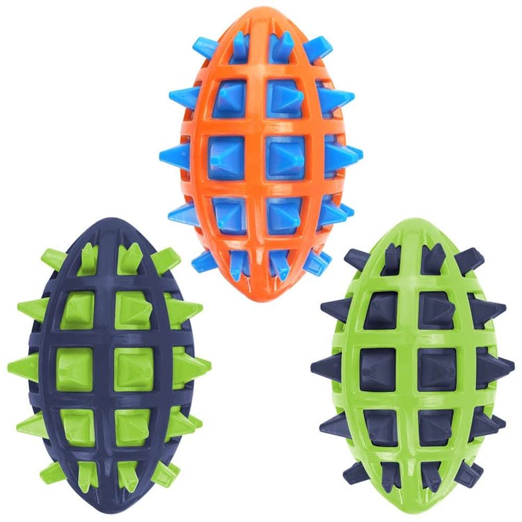 Dog Toy Chew Footballs - Assorted Colors 2