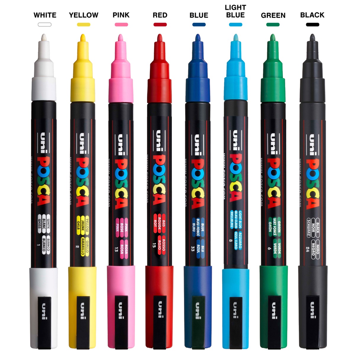 POSCA 8 Piece Basic Marker Set with Bag - Fine 4