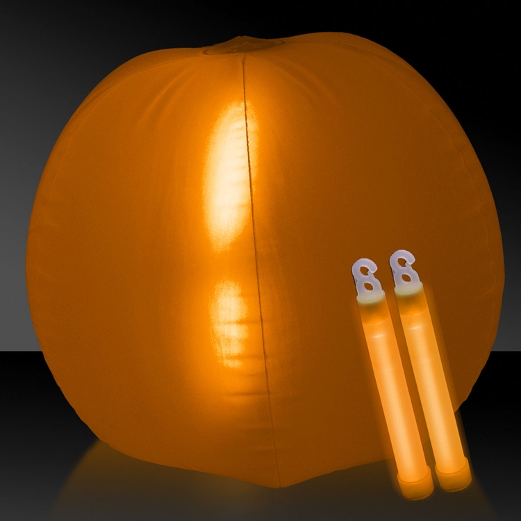 Translucent Orange 24" Inflatable Beach Ball with Glow Stick 5