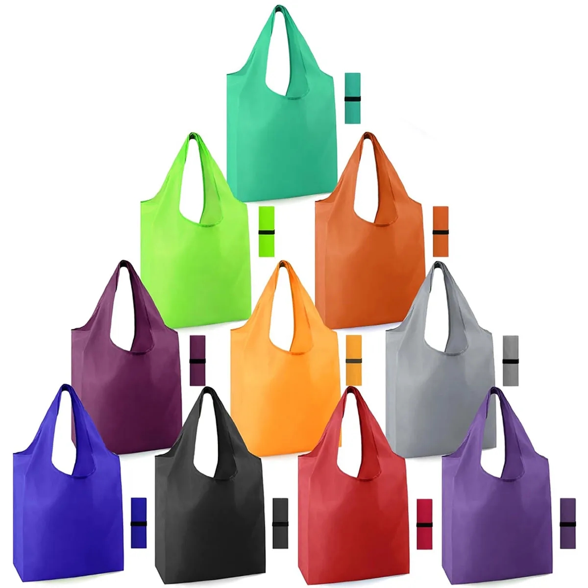Extra Large Foldable Grocery Tote Reusable Shopping Bag, custom tote bag with logo imprint 3