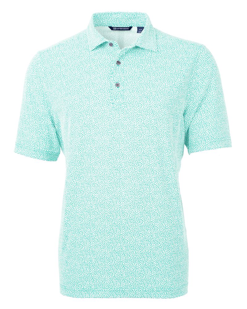 Cutter & Buck Virtue Recycled Botanical Print Featherlight Pique Mens  Polo 80