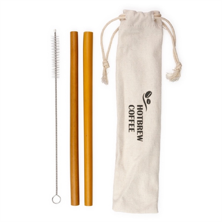 BistroTek Bamboo Straws Gift Set