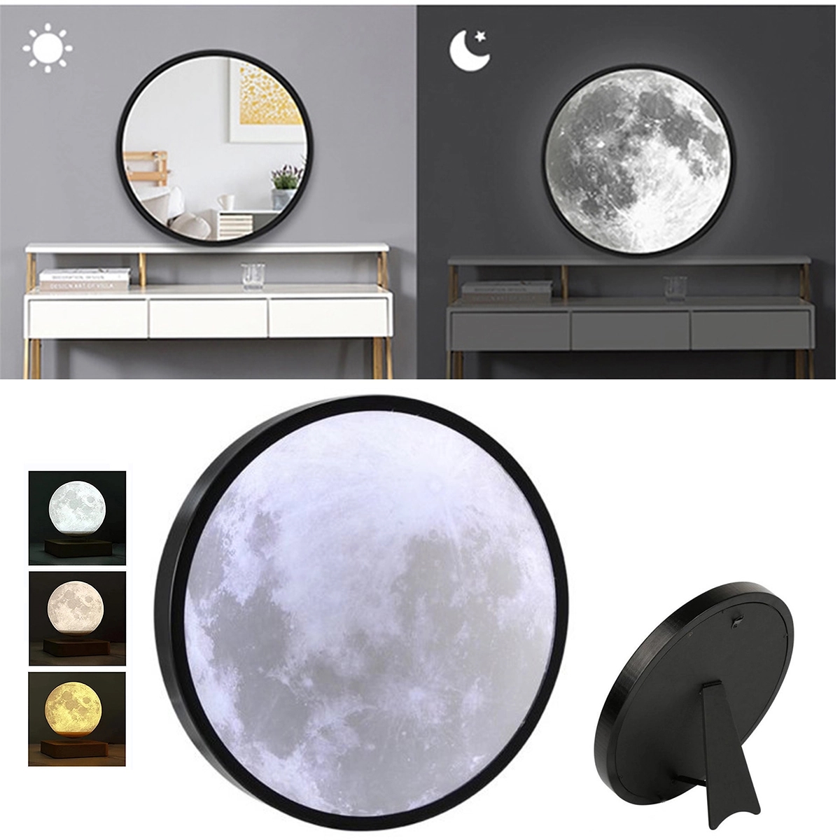 USB Powered Makeup Mirror Moon Lamp 3