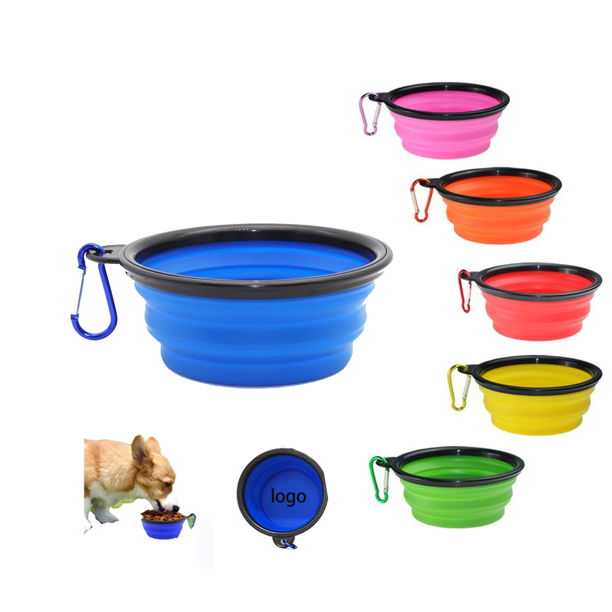 33oz Collapsible Dog Bowl With Carabiner 1