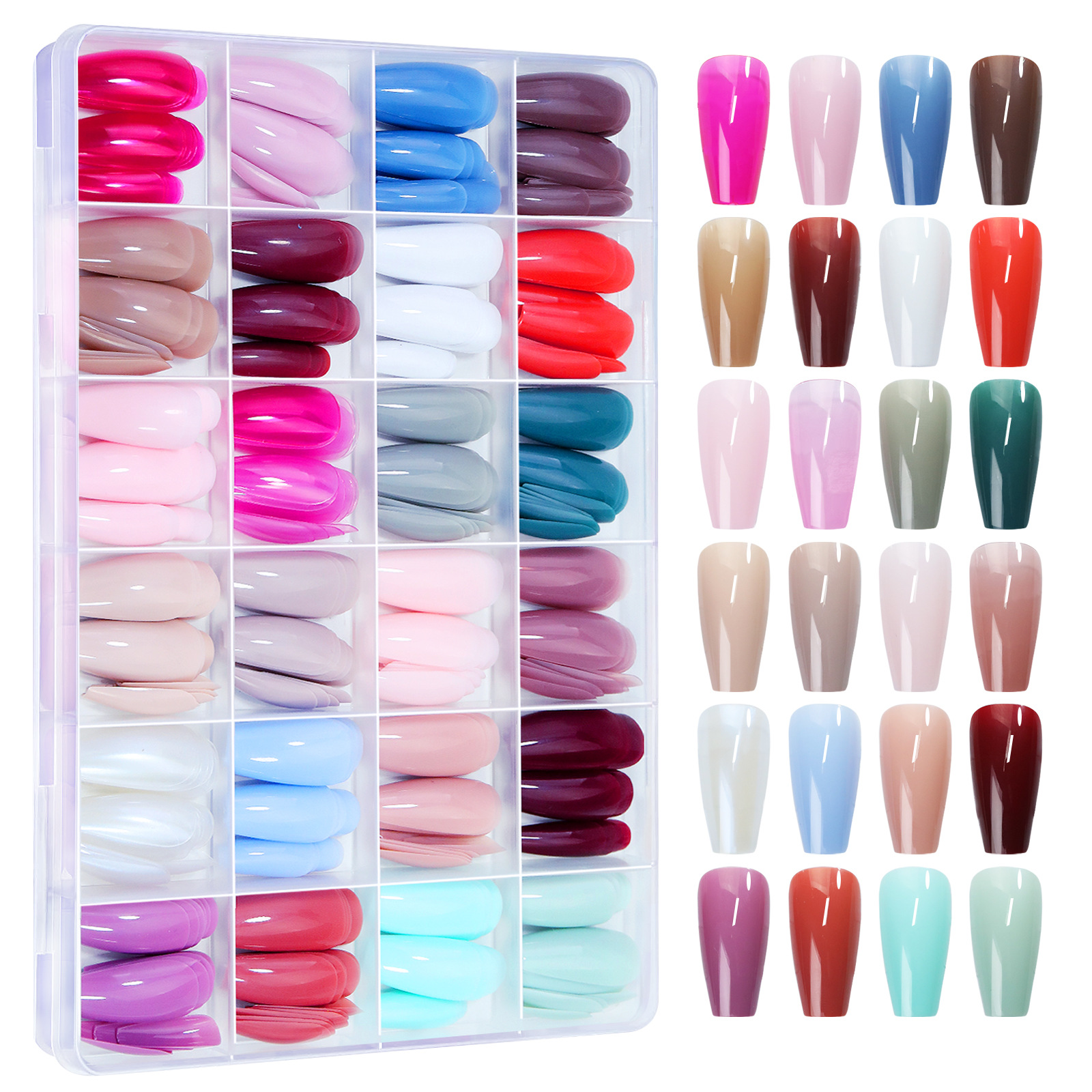 24 Colors 576PCS Press on Nails for Nail Art 8
