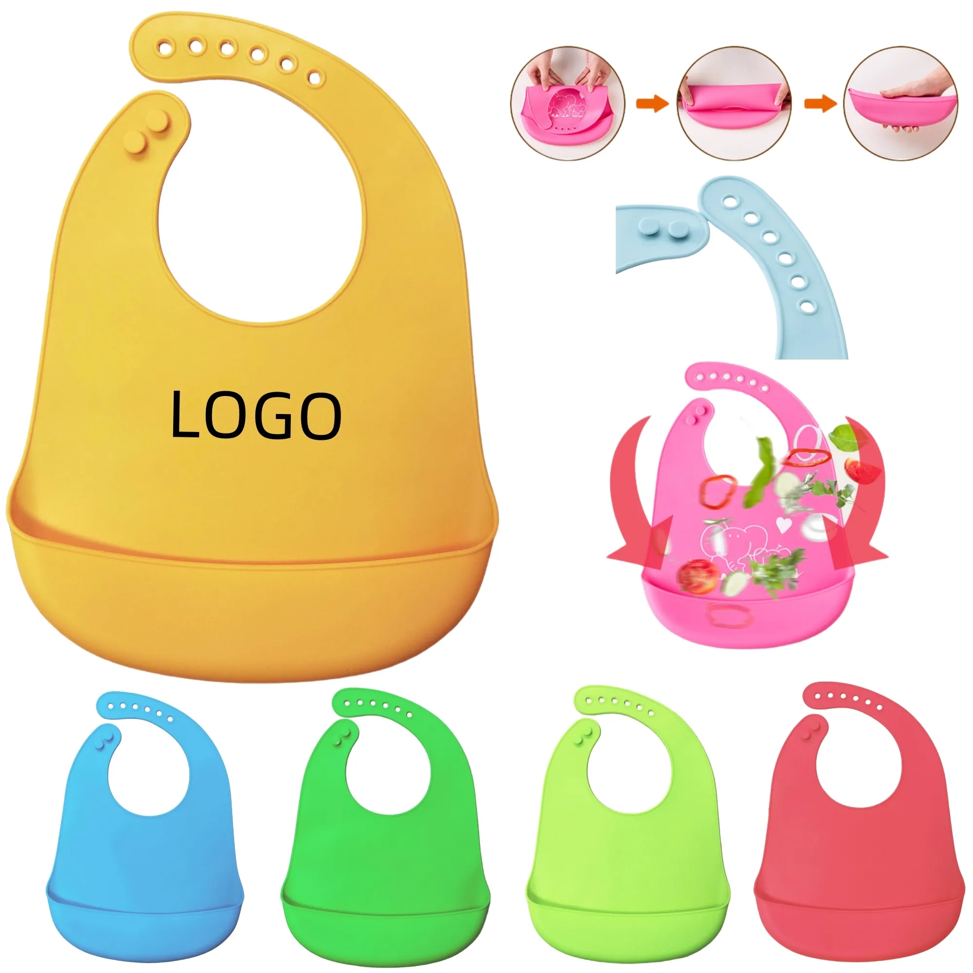 Food-Safe Silicone Baby Catch-All Bib 3