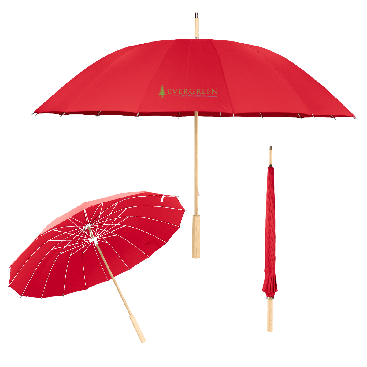 46" Arc Umbrella With 100% RPET Canopy & Bamboo Handle 6