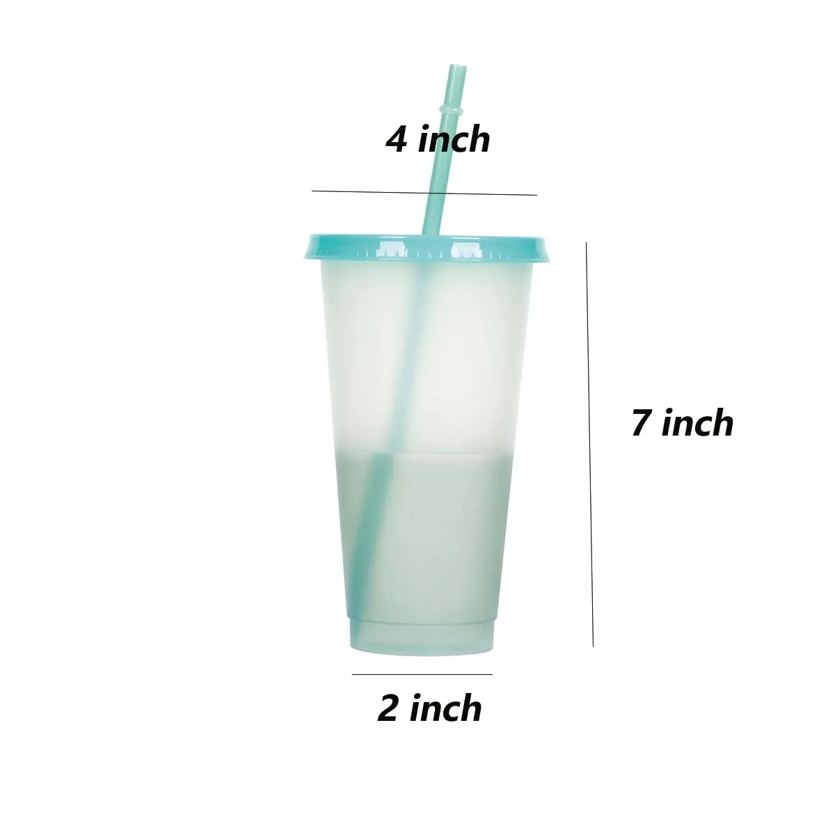 24oz  Plastic Color Changing Tumbler with Lids and Straws 3