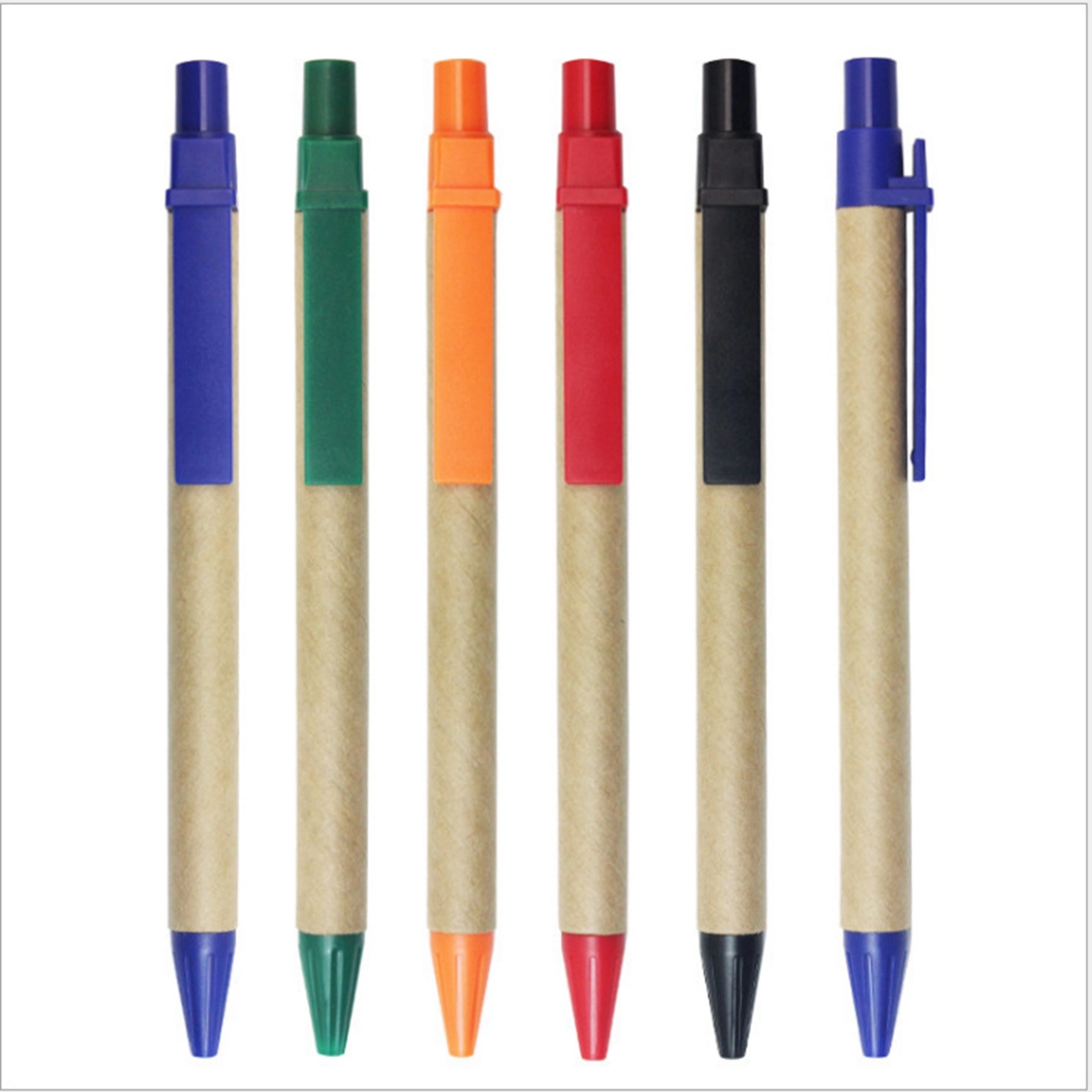 Eco-Friendly Kraft Paper Ballpoint Pen with Plastic Clip 4