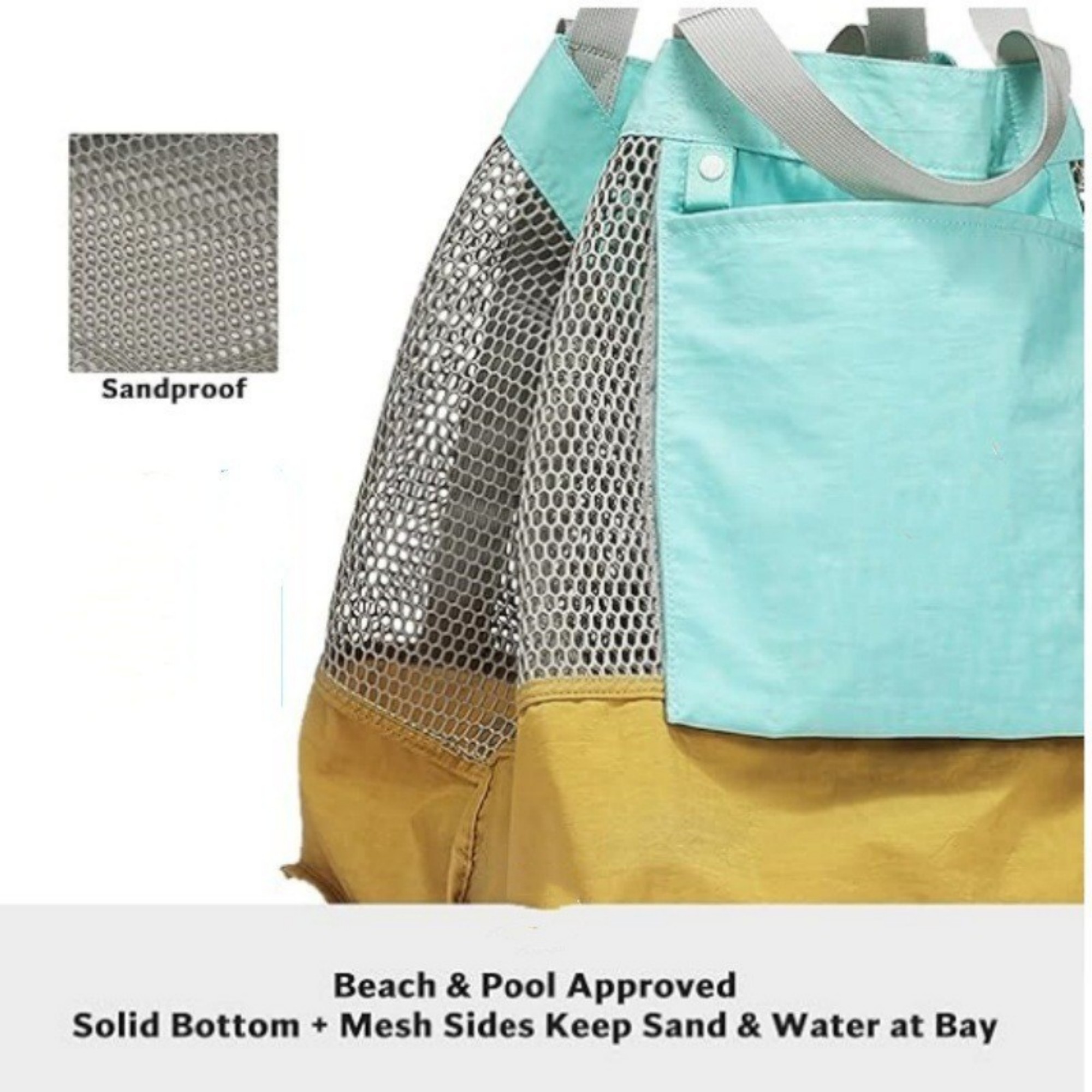 Large Mesh Beach Bag, custom tote bag with logo imprint 1