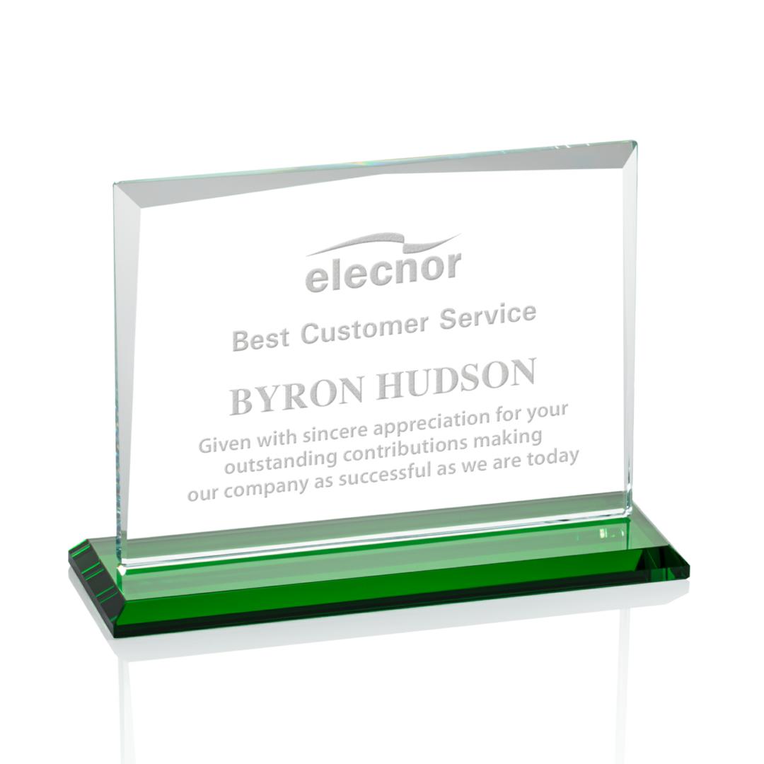 Lismore Award - Green, custom award with logo imprint 8