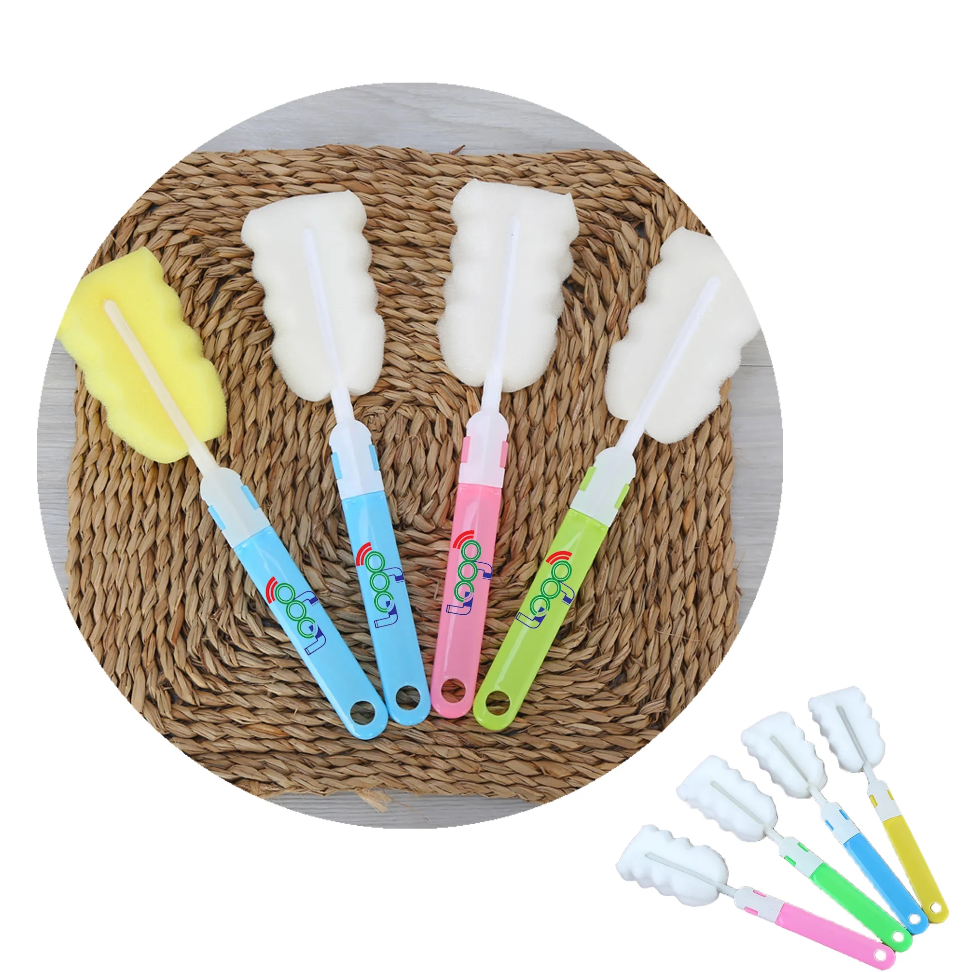 MOQ 20 PCS Long Sponge Baby Bottle Cleaner Nipple Brush 3