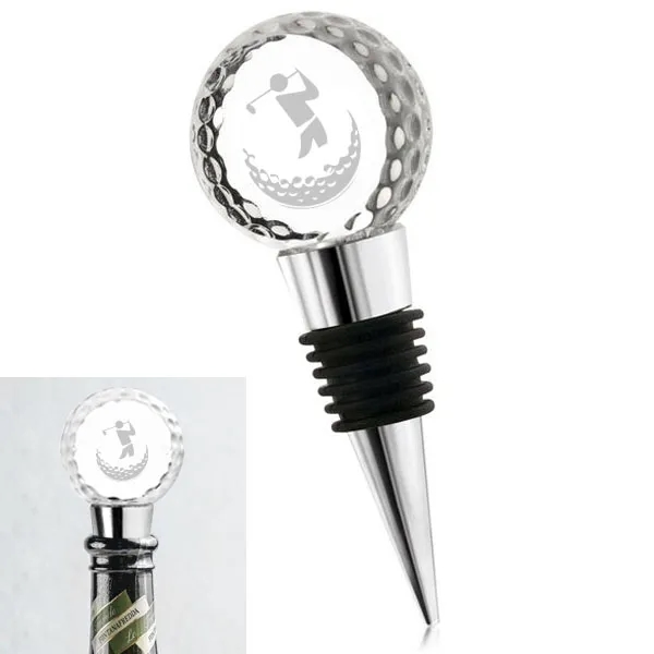 Crystal Golf Ball Bottle Stopper 2