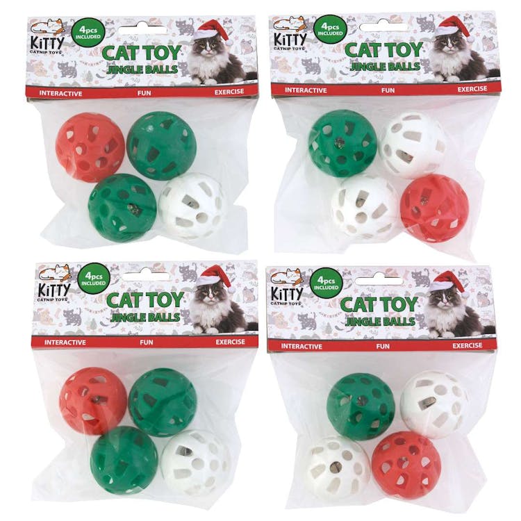 Christmas Jingle Cat Toys - Assorted Colors 4 Pack 2