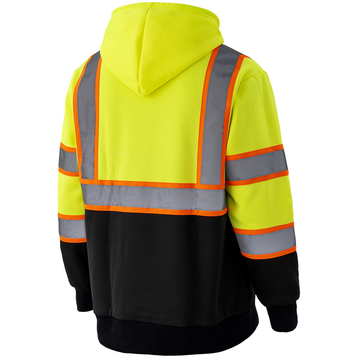 Class 3 Color Block Two Tone 2" Reflective Tape Safety Hoodie with Pocket 10