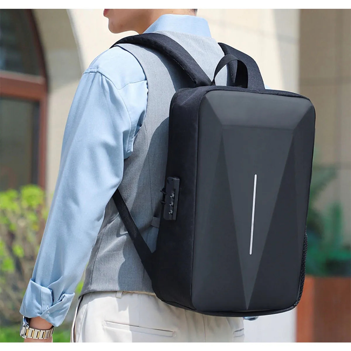 USB Hard Waterproof Shell Travel Computer Backpack 4