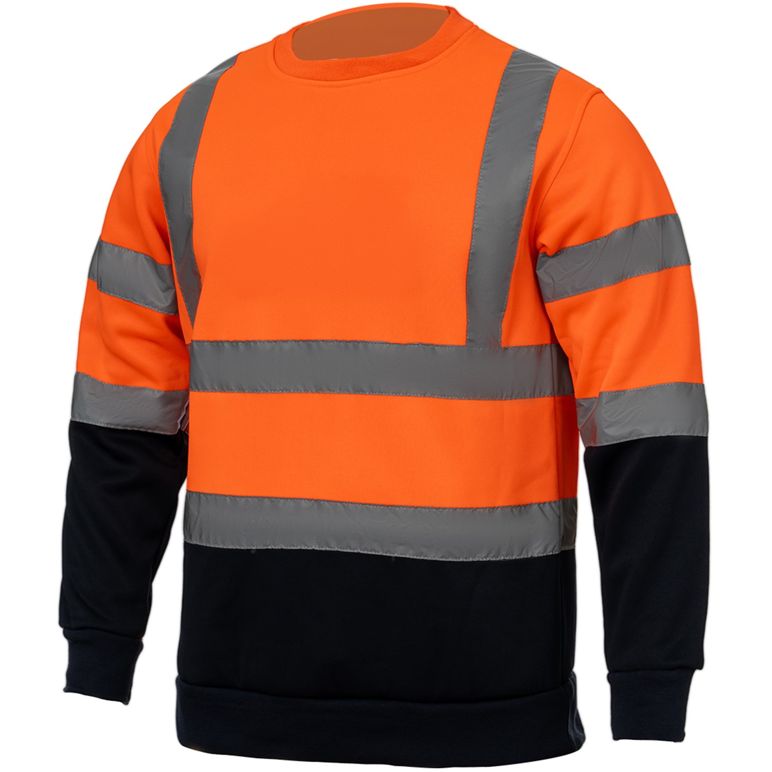 Class 3 Color Block 2" Double Band Reflective Tape Safety Sweatshirt 3