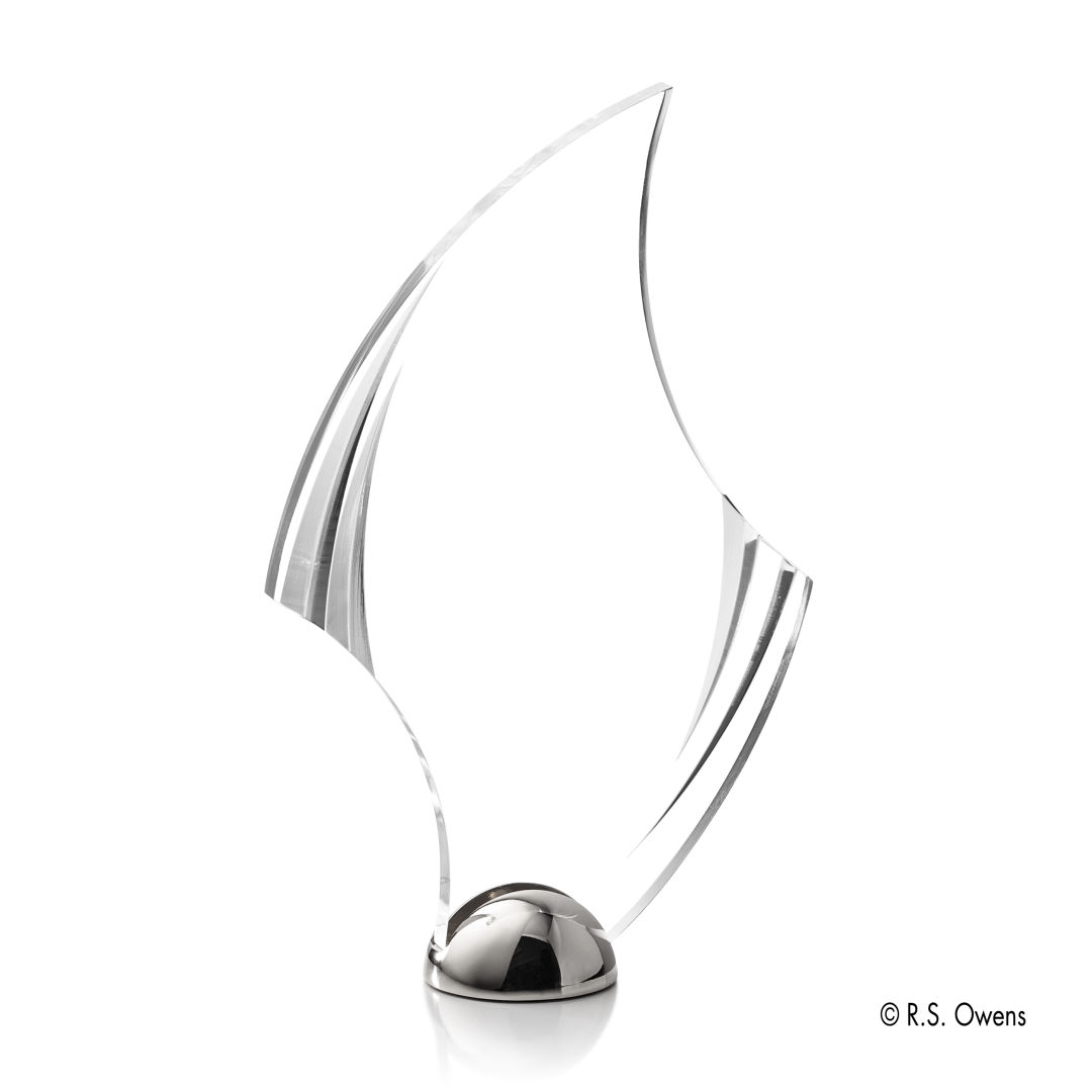 Flourish Hemisphere Award - Laser Engraved 8