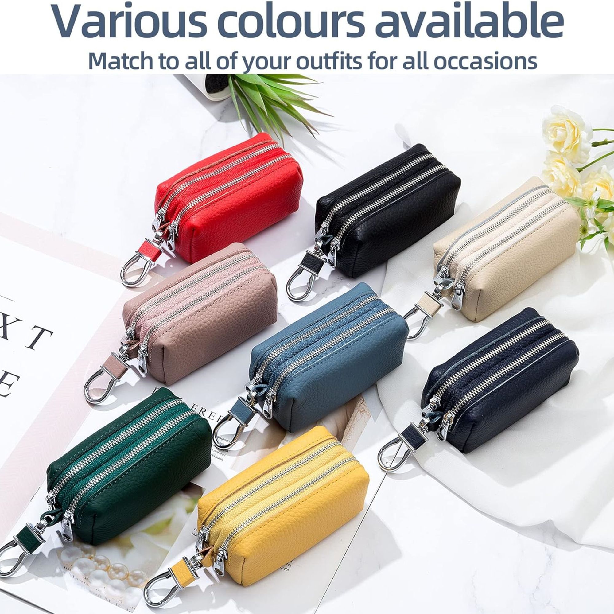 Unisex Double Zipper Keychain Wallet 2