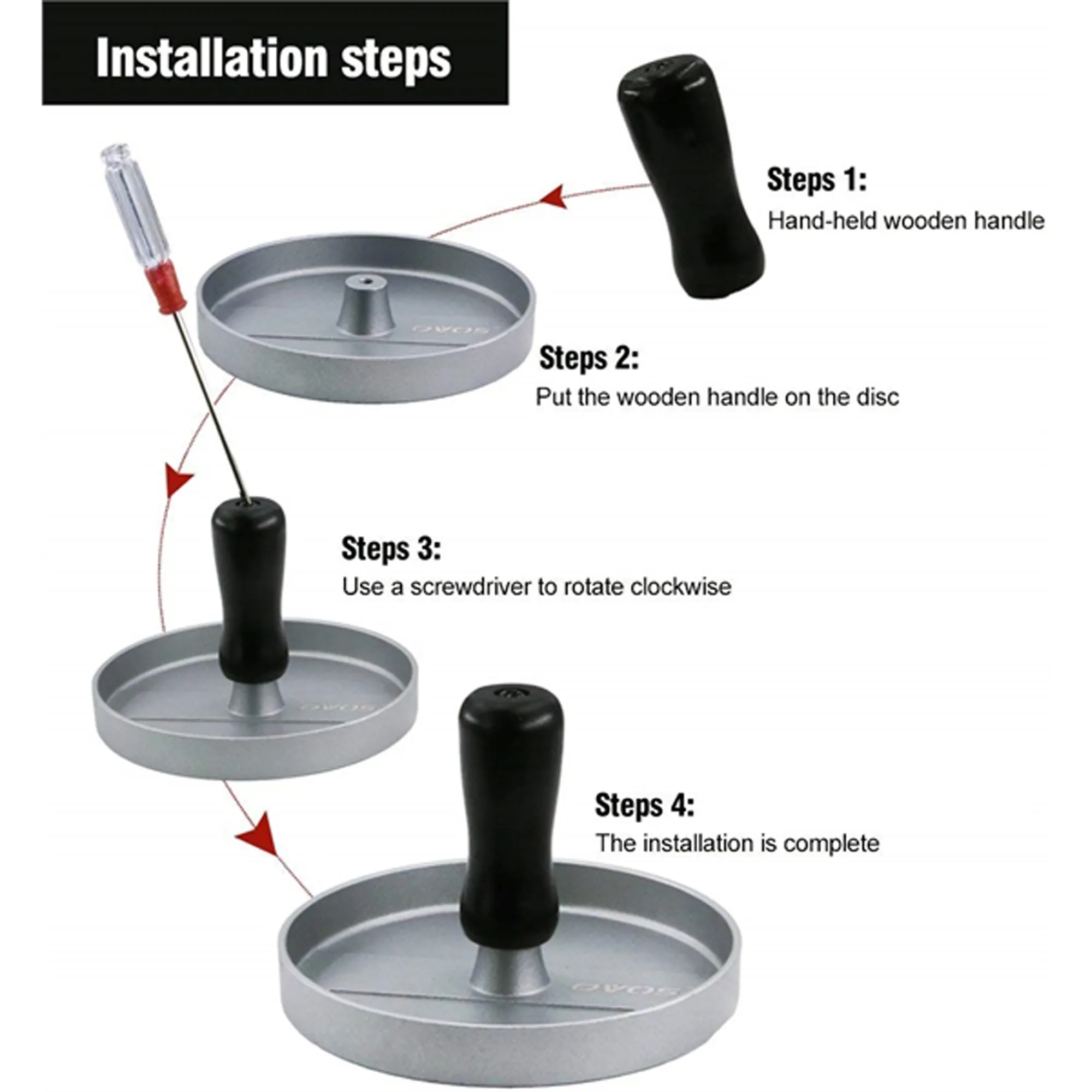 Aluminum Non-Stick Hamburger Press 1