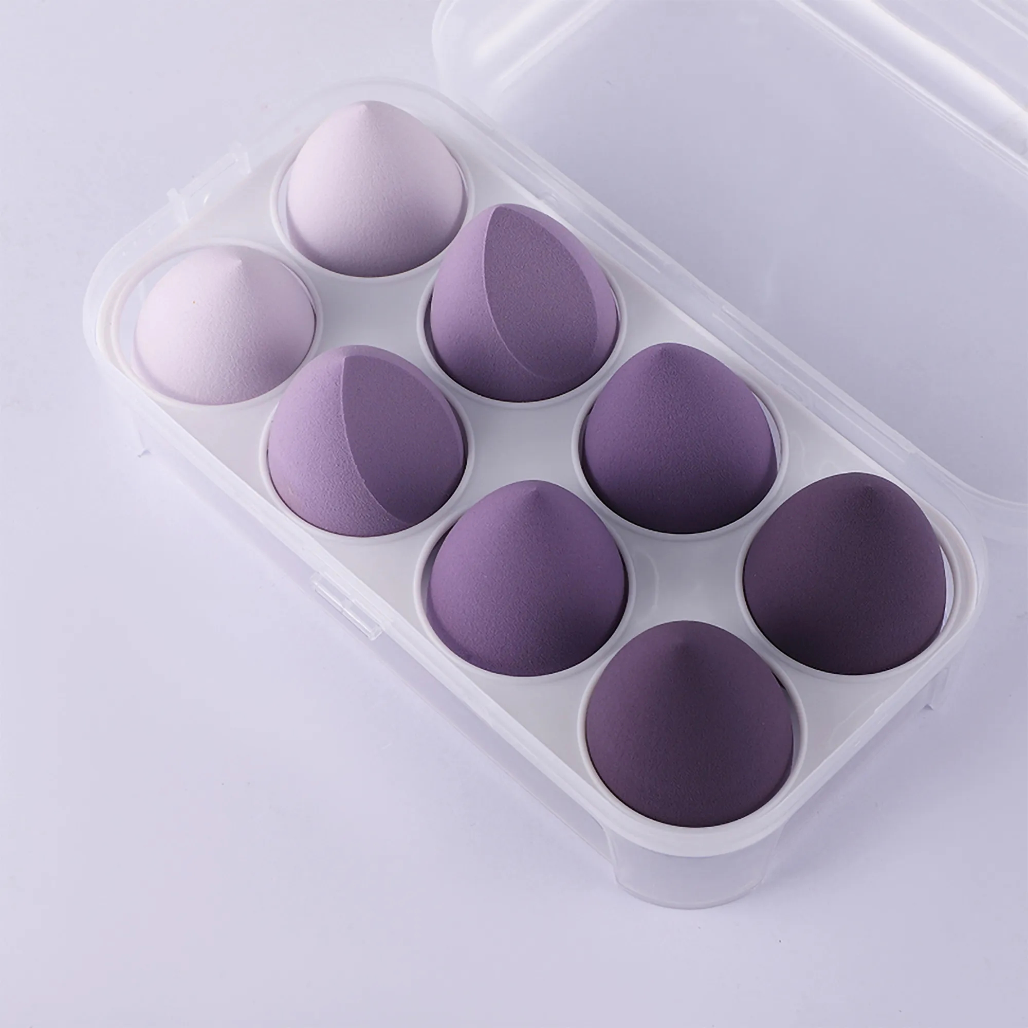 8 Pcs Makeup Sponge Beauty Blender Case Cream Powder Liquid 3