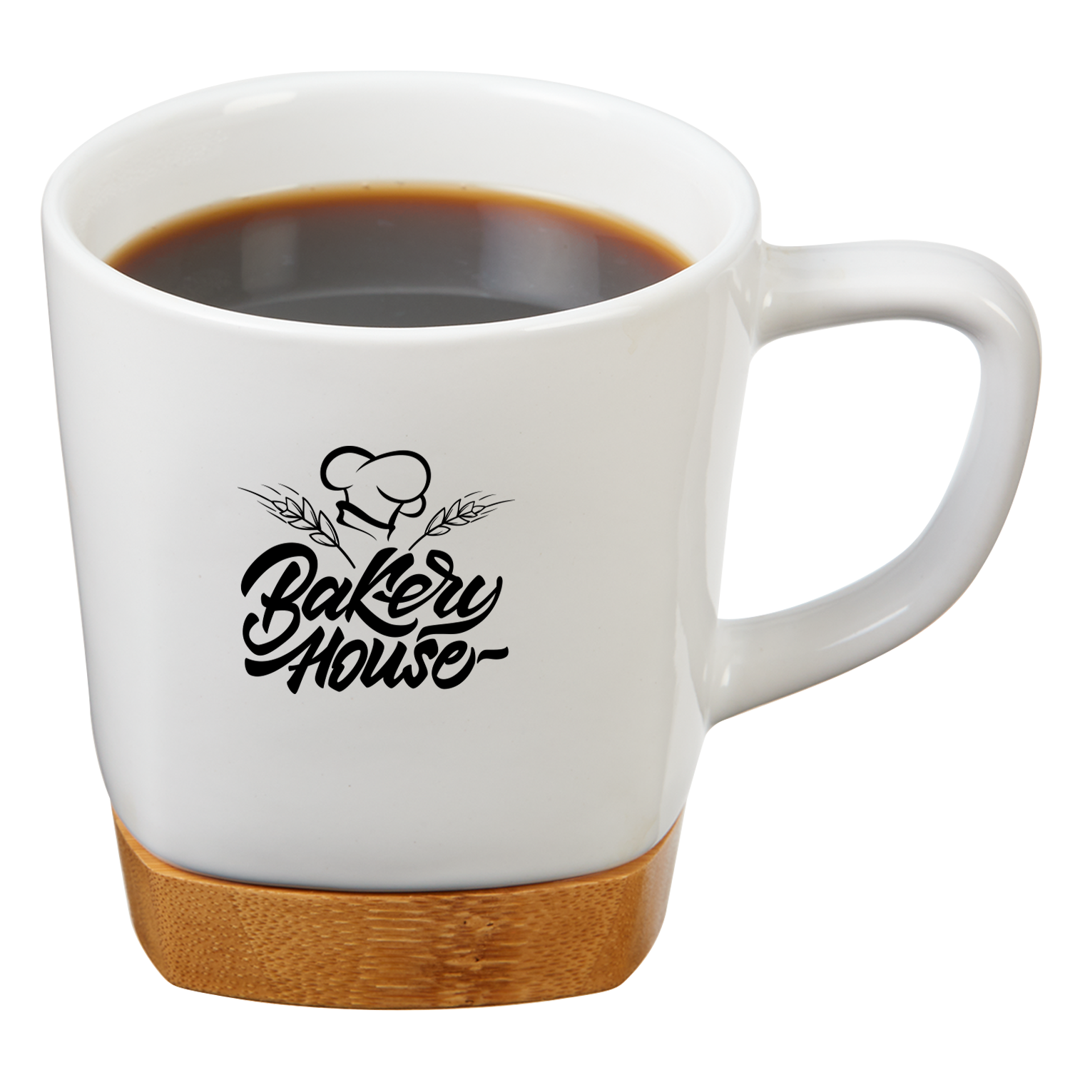 11 Oz. Ceramic Coffee Mug with Removable Bamboo Coaster 3