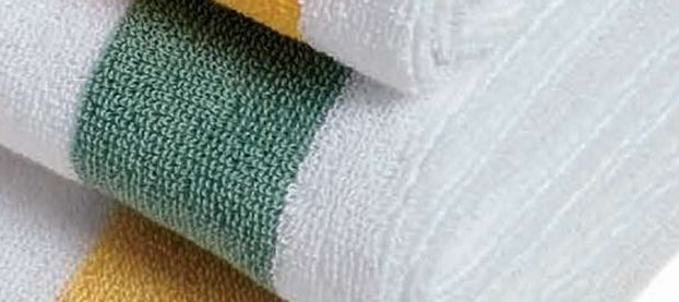Cabana Striped Green & White 100% Cotton Towel 3