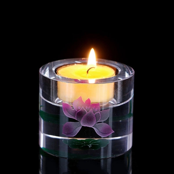 Round Crystal Glass Candle Holder 4