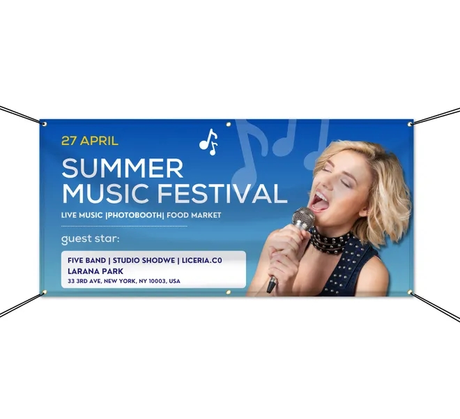 Polyester Fabric Banners-Left and Right Pole Pocket(1Ftx1Ft) 2