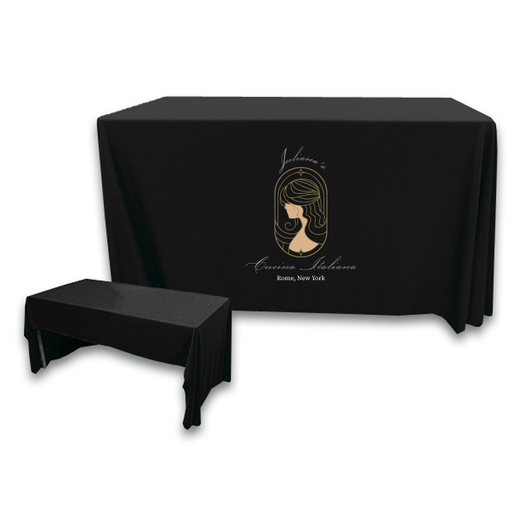 4 ft. x 30 in. 3 Sided PolyKnit Table Cover (Full Color Logo) 7
