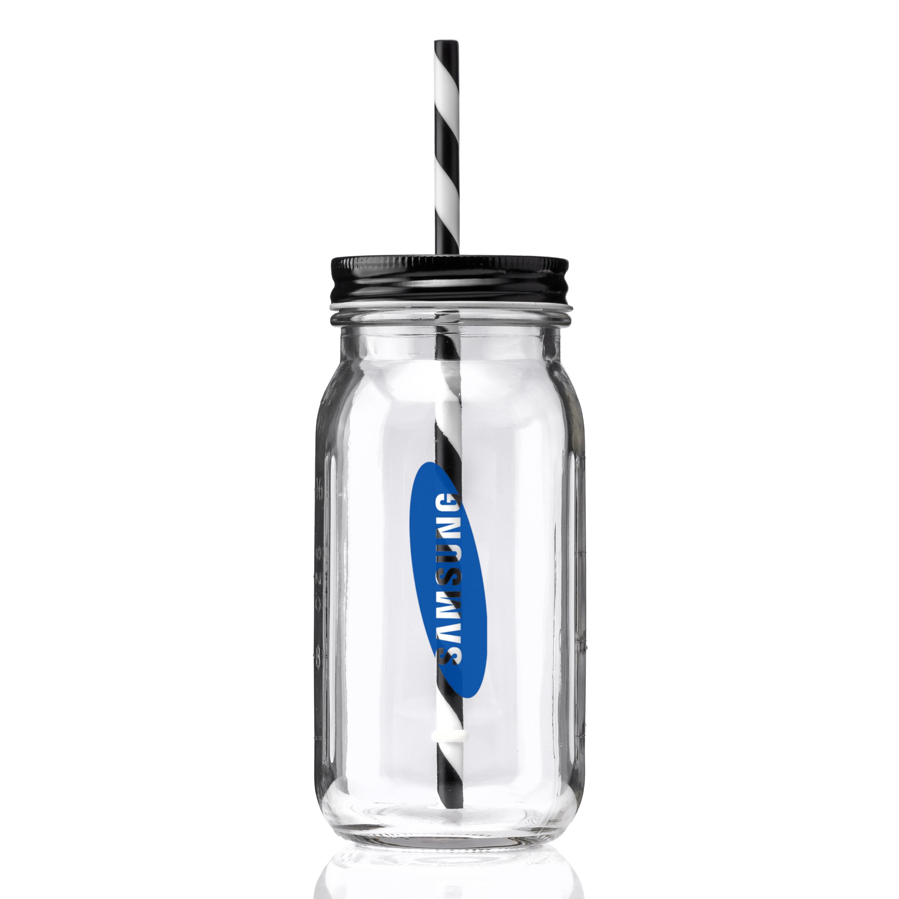 20 oz Mason Jason with Striped Straw Glass 9
