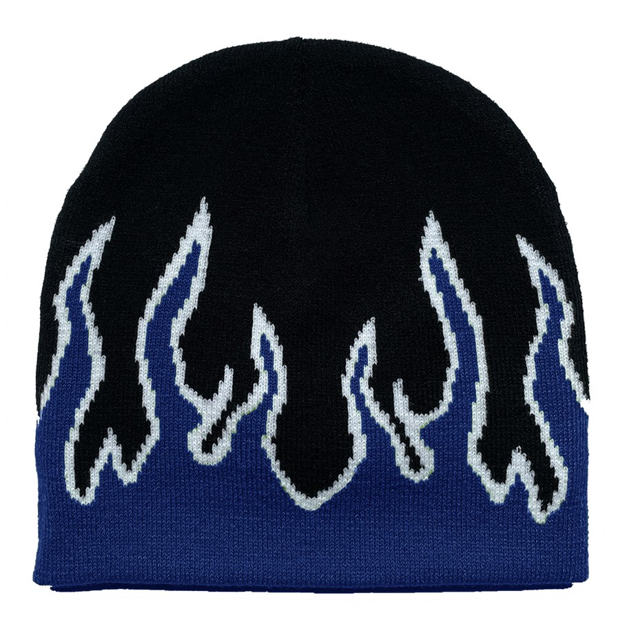 Flame Pattern Stretch Beanie with Custom Logo 5