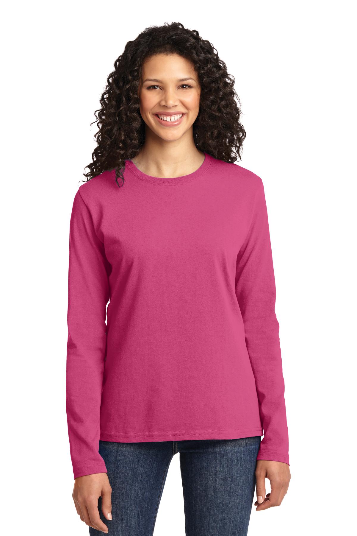 Port & Co Women's Long Sleeve Core Cotton Tee. LPC54LS 18