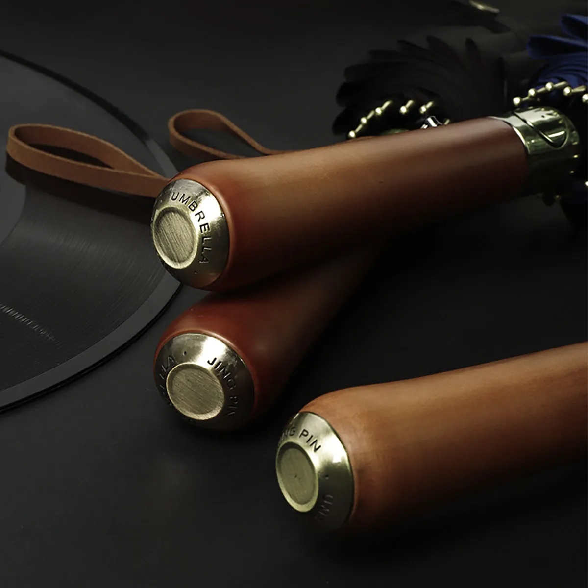 Auto Open Luxurious Vintage Wooden Handle Golf Umbrella 6