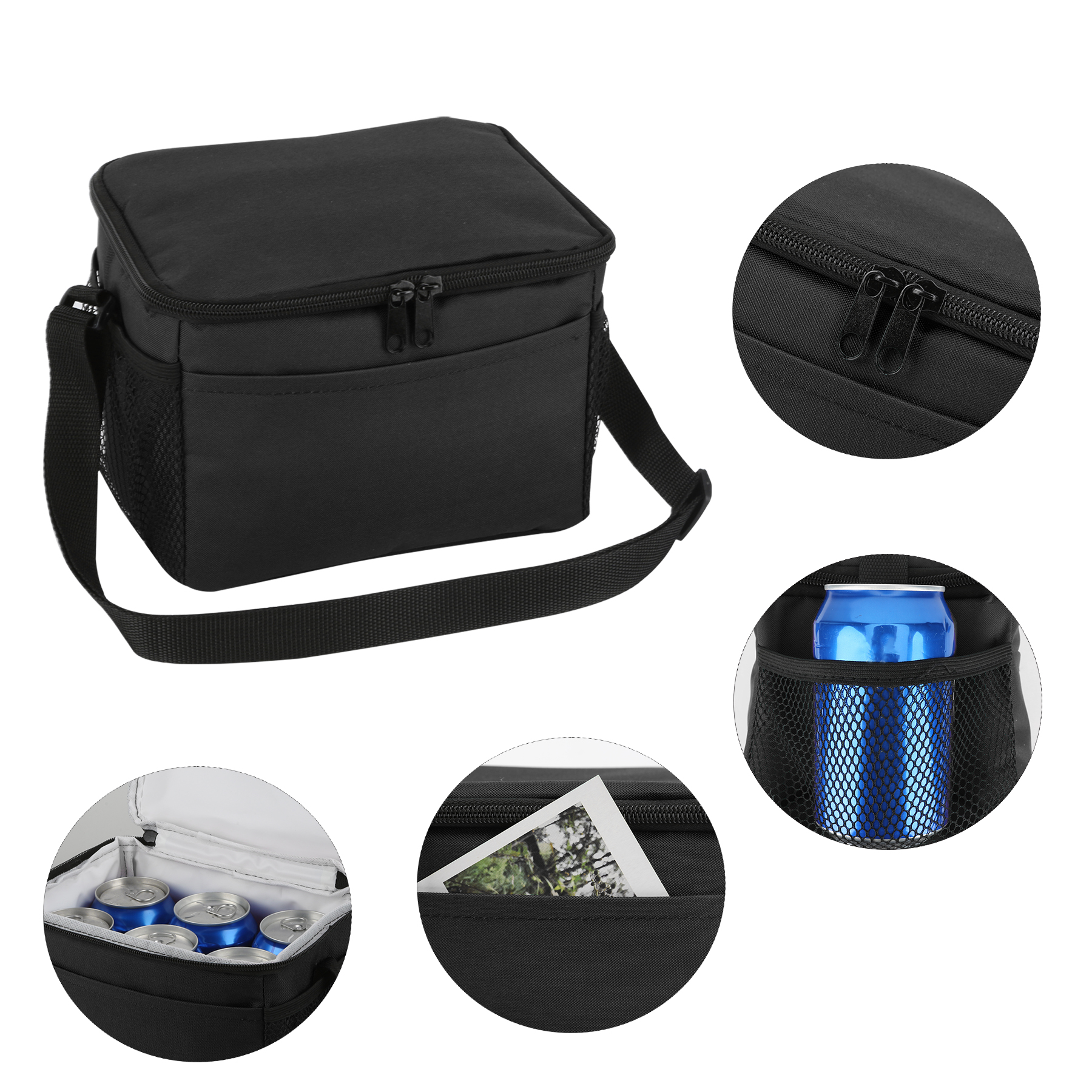 Premium Insulated 6-Can Lunch Cooler Bag 6