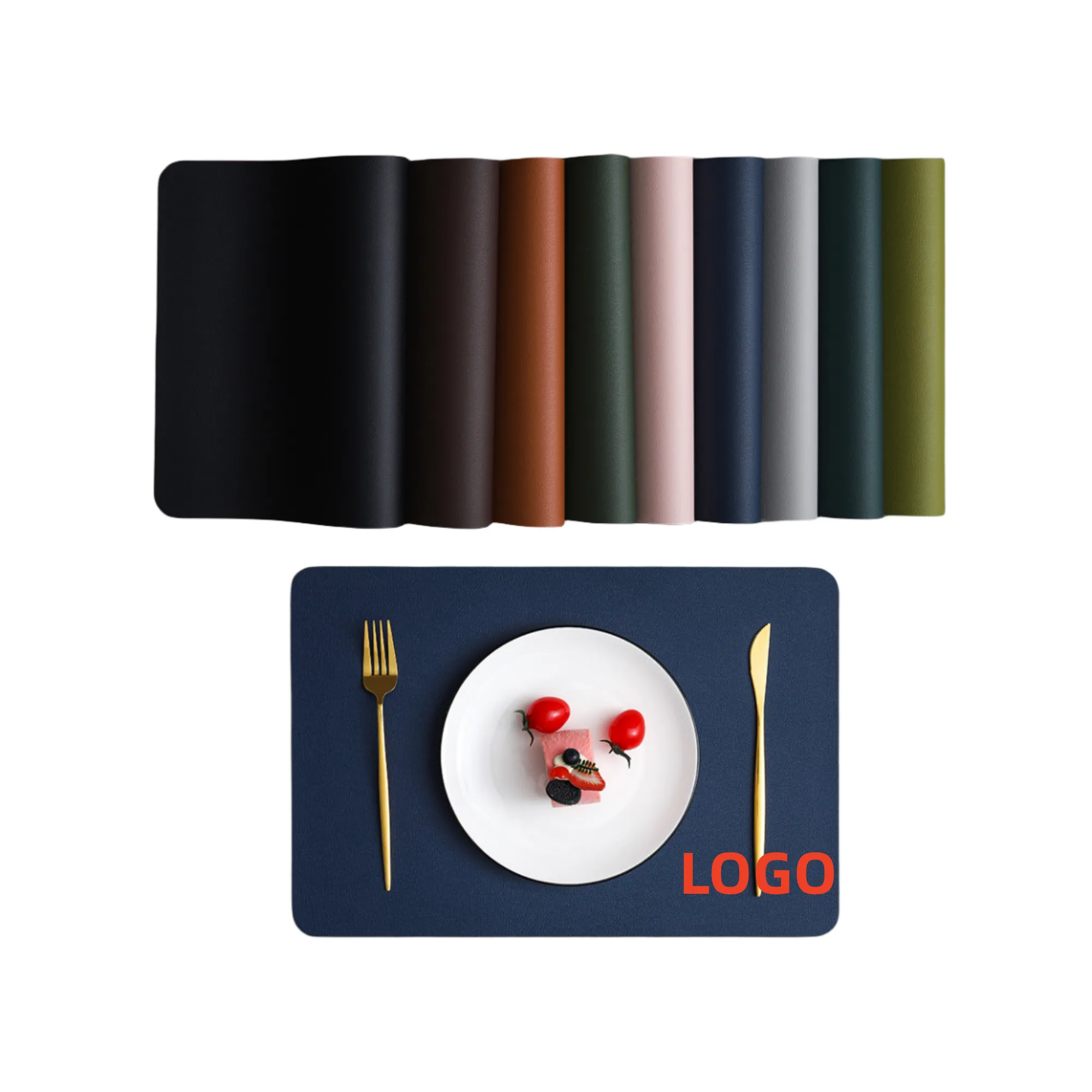 MOQ50 Waterproof Oil-proof Leather Placemat