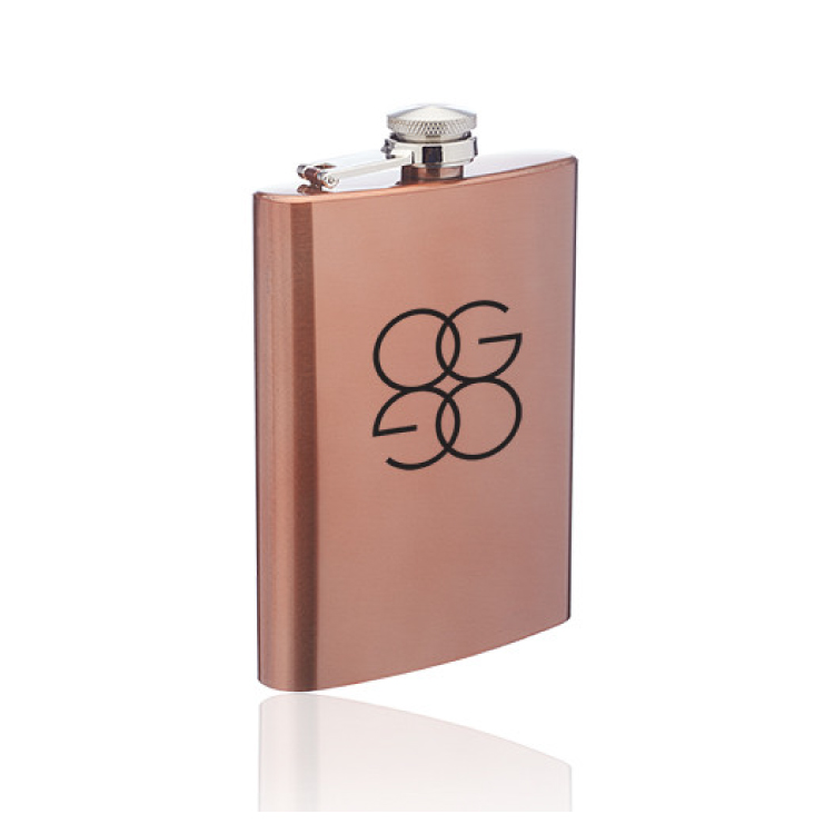 8 oz. Copper Coated Gran Torino Hip Flask 1
