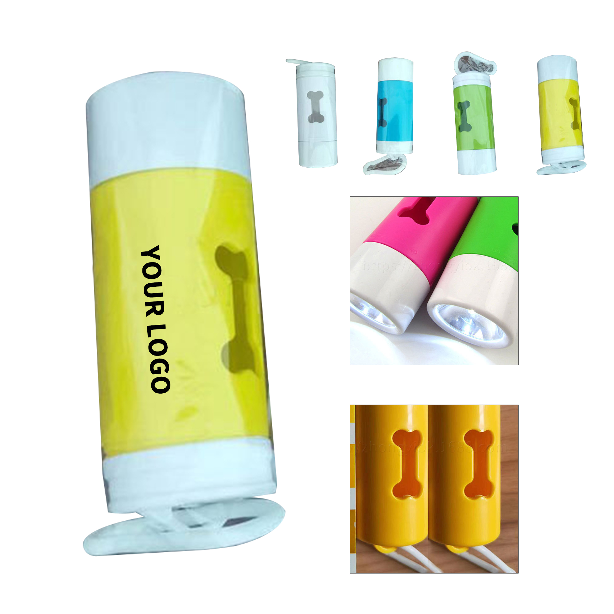 Pet Waste Bag Dispenser With Flashlight Clip Carabiner 1