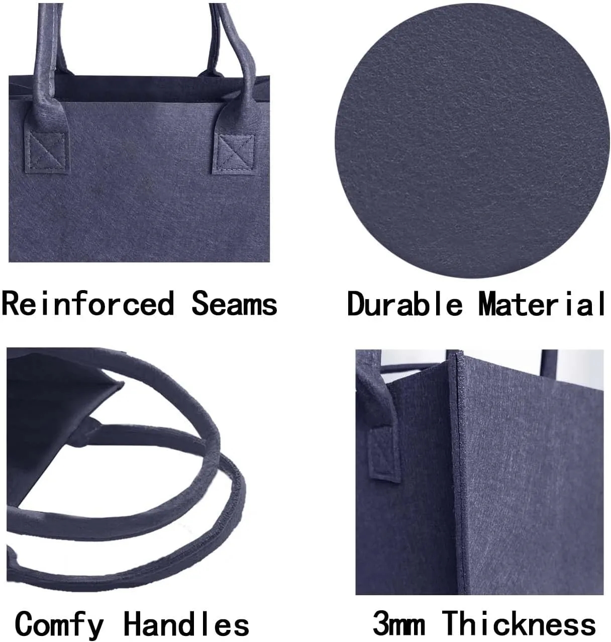 Custom Reusable Durable Large Felt Tote Shopping Bag 2