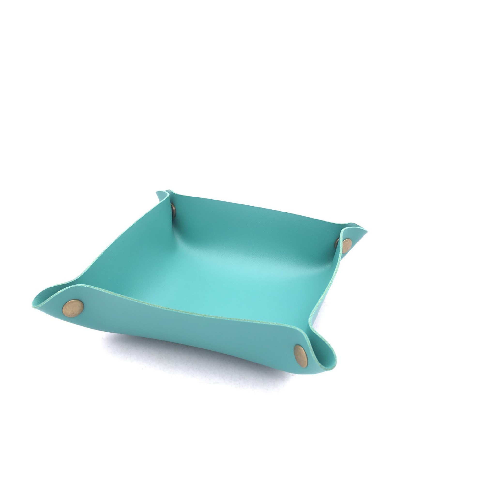 PU Leather Foldable Valet Tray With Snap Corners 7.87" 14