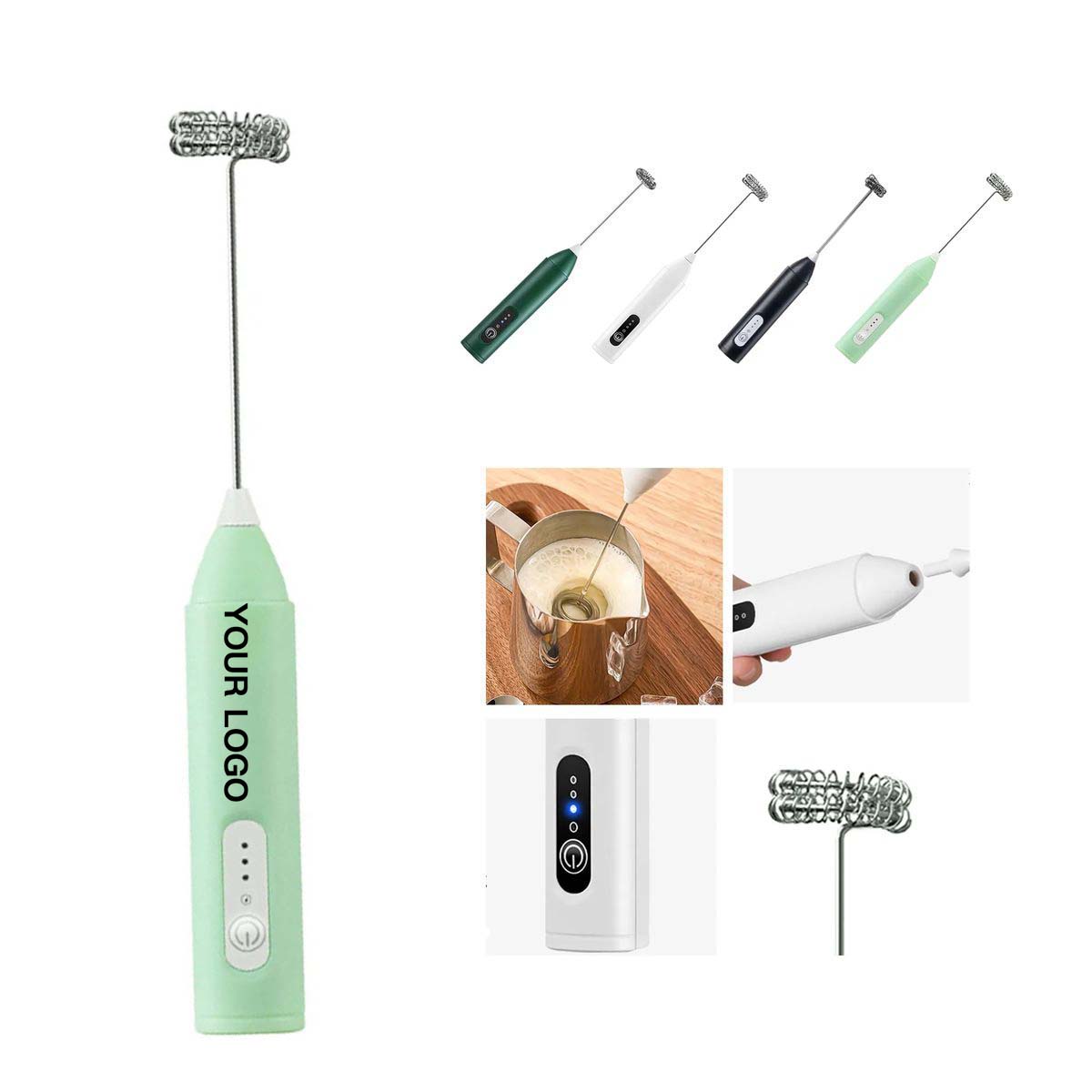 Wireless Electric Milk Frother with Dual Spring Whisk 2
