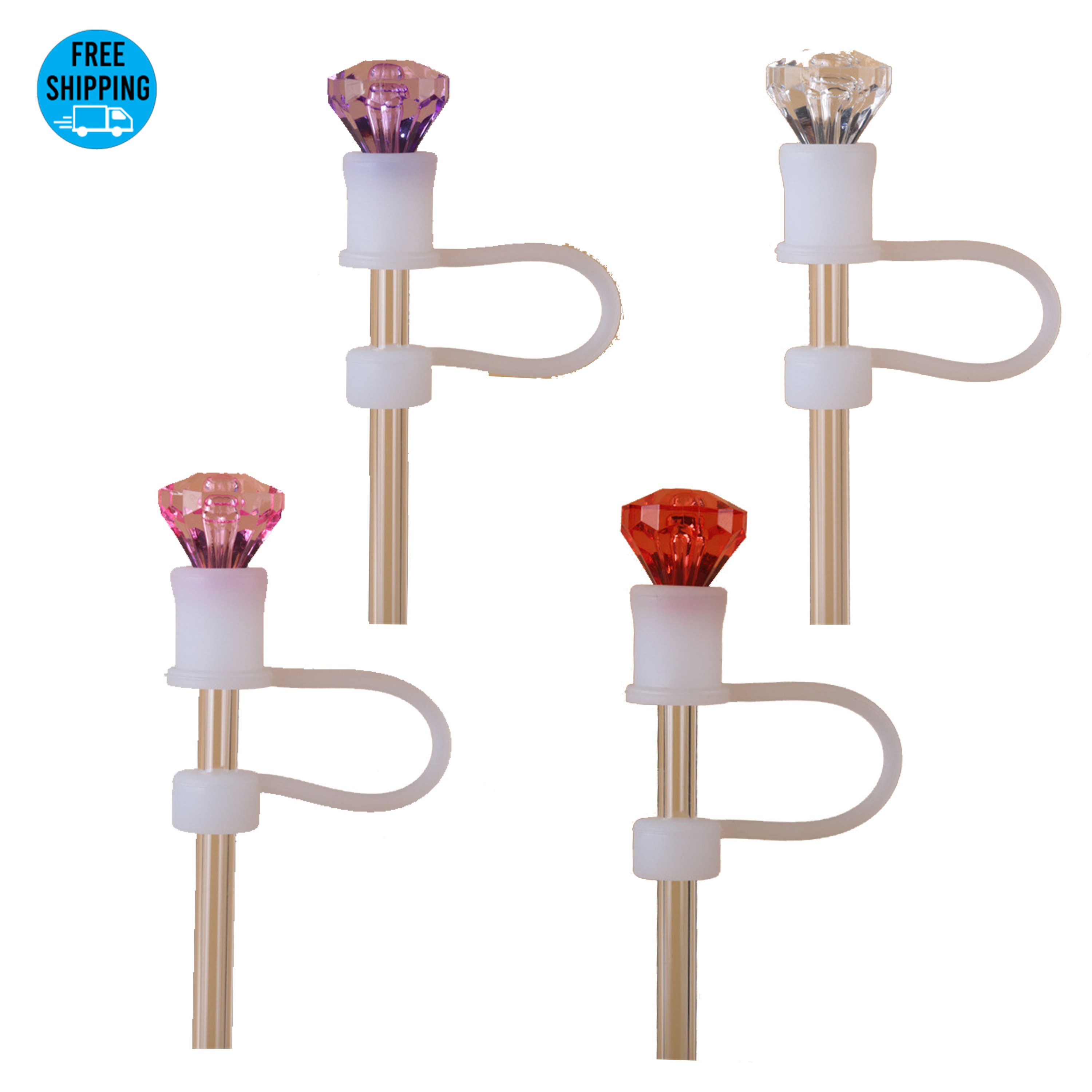 Rhinestone Decor 10mm Cup Straw Cap 3