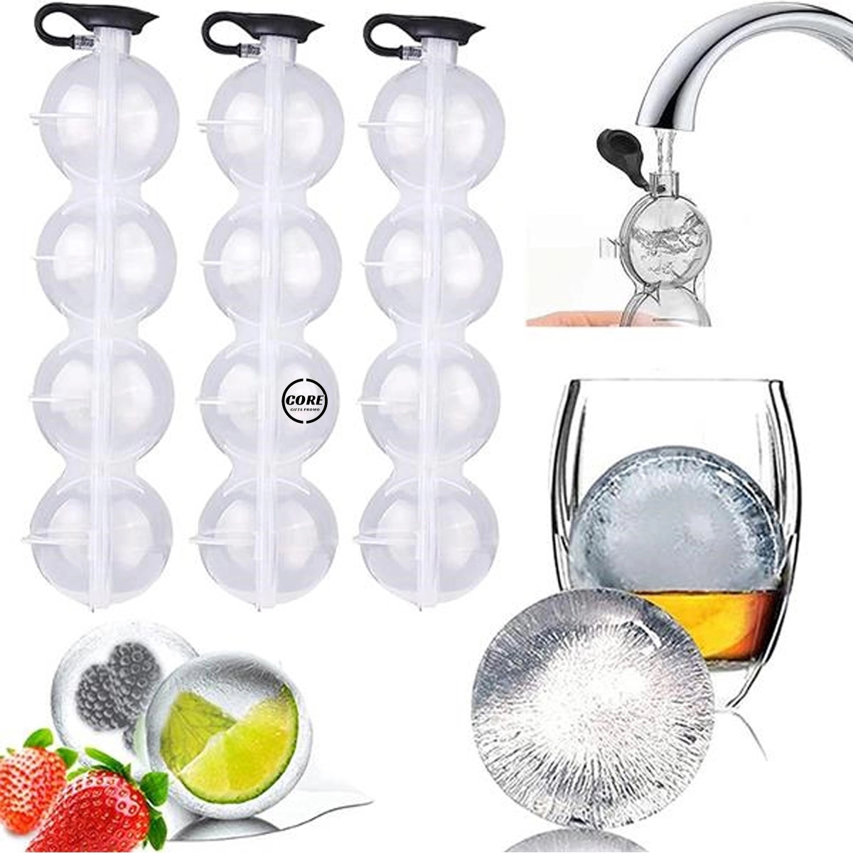 Silicone Sphere Whiskey Ice Ball Maker With Lids Cube 1